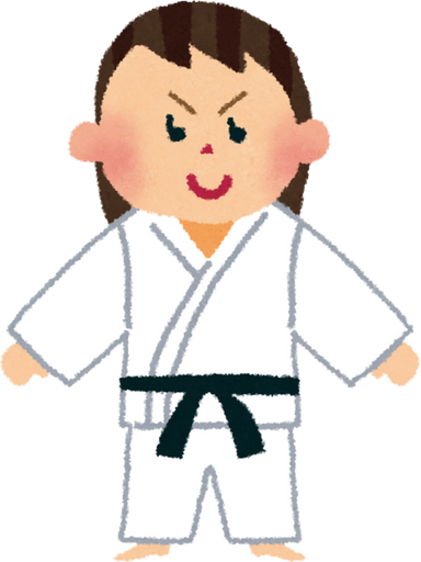 Illustration of a Girl in a Martial Arts Uniform